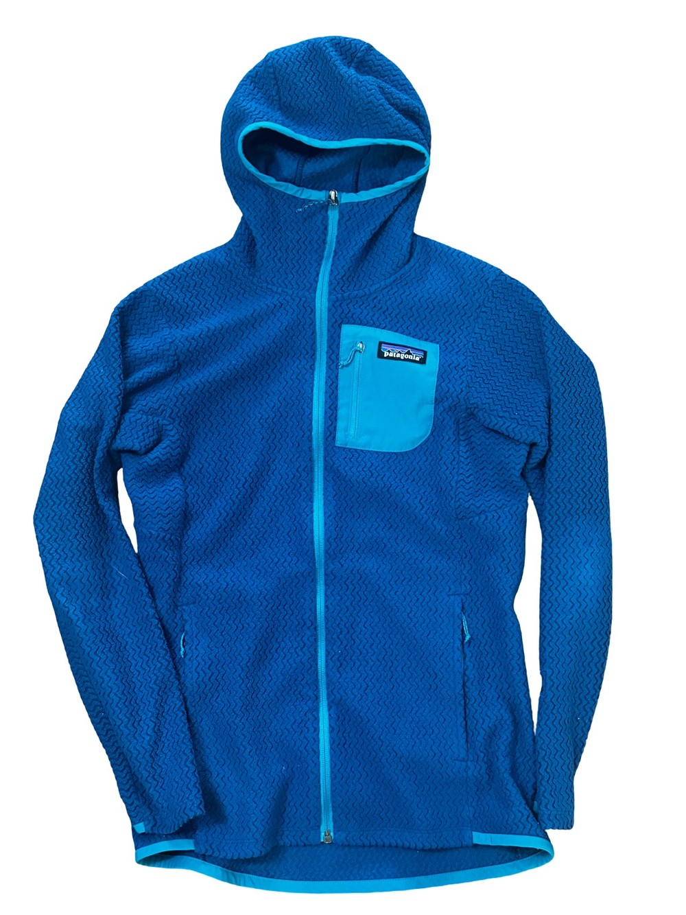 Patagonia Men's Bright Blue Full-Zip Hooded Performance Fleece